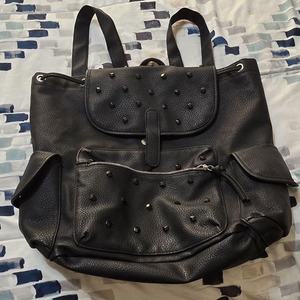Woman's Leather Backpack Purse